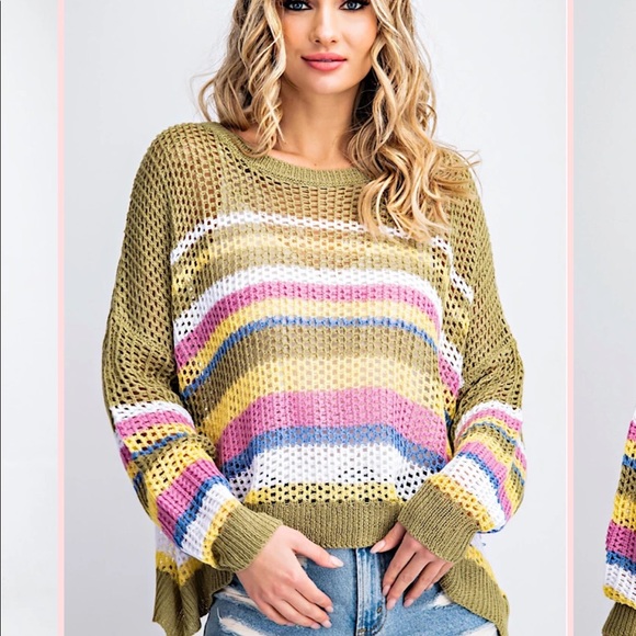 Open Knit Spring Time Sweater by 143 Story - Picture 5 of 6